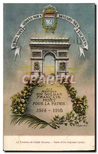 Cartes postales Le Tombeau du Soldat Inconnu Militaria Paris Arc de Triomphe