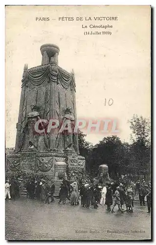 Ansichtskarte AK Paris Fetes de la Victoire Le Cenotaphe 14 Juillet 1919 Militaria