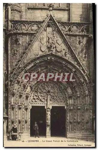 Cartes postales Quimper Le Grand Portail de la Cathedrale