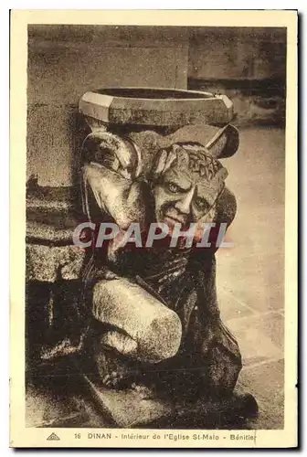 Cartes postales Dinan Interieur de l'Eglise St Malo Benitier