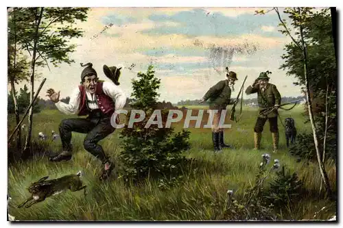 Cartes postales Chasse Chasseur Lapin
