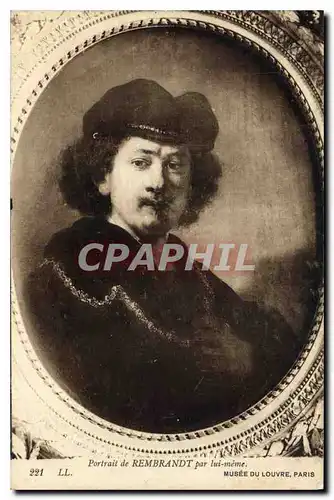 Cartes postales Portrait de Rembrandt par lui meme Musee du Louvre Paris