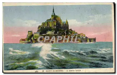 Cartes postales Mont St Michel A maree haute