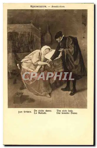 Cartes postales Rijks Museum Amsterdam Jan Steen De zieke dame La Malade