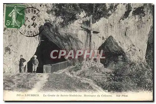 Ansichtskarte AK Lourdes La Grotte de Sainte Madeleine Montagne du Calvaire