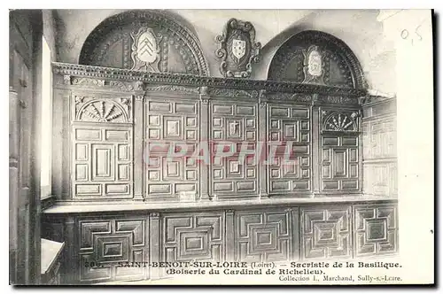 Cartes postales Saint Benoit Sur Loire Sacristie de la Basilique Boiserie du Cardinal de Richelieu