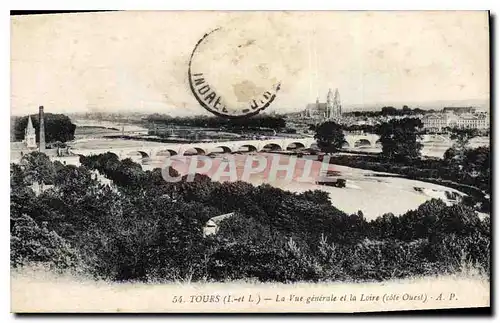 Cartes postales Tours La Vue generale et la Loire