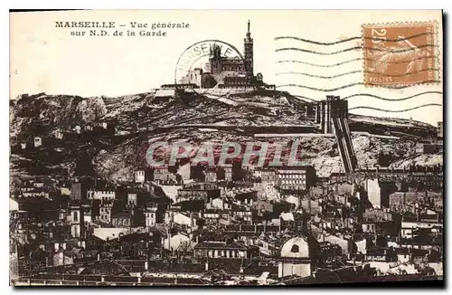 Cartes postales Marseille Vue generale sur ND de la Garde