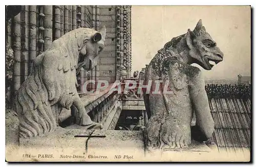 Cartes postales Paris Notre Dame Chimeres