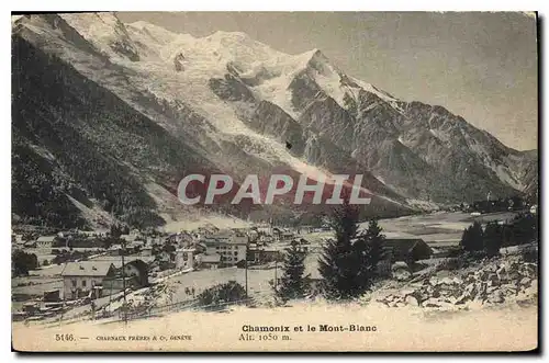 Cartes postales Chamonix et le Mont Blanc Alt 1050 m