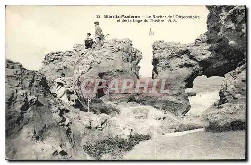 Ansichtskarte AK Biarritz Moderne Le Rocher de l'Observatoire et de la Loge du Theatre A S