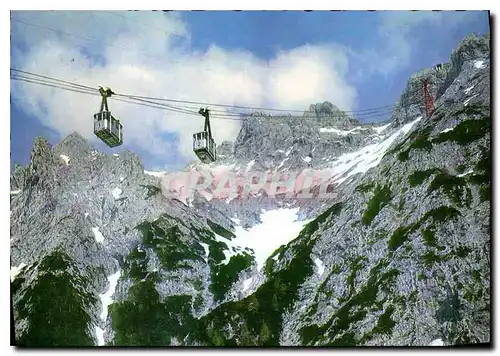 Cartes postales Mittenwald Karwendelbahn gegen Viererspitze und Gipfelstation