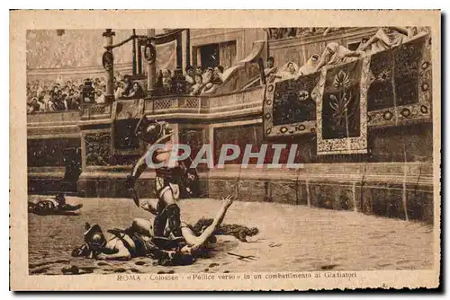 Cartes postales Roma Colosseo Pollice verso in un combattimento ai Gladiatori