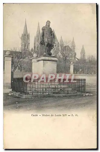 Cartes postales Caen Statue de Louis XIV