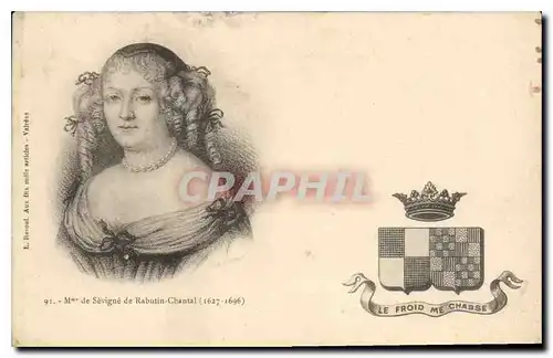 Cartes postales Mme de Sevigne de Rabutin Chantal 1627 1696