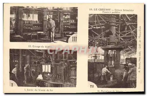 Cartes postales Le Creusot Usines Schneider Fours a Puddler