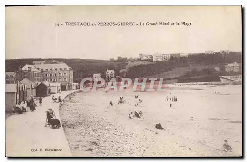 Cartes postales Trestou en Perros Guirec Le Grand Hotel et la Plage