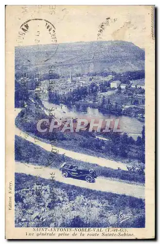 Cartes postales Saint Antonin Noble Val T et G Vue Generale Prise de la Route Sainte Sabine Automobile