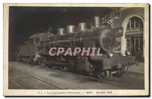 Cartes postales Les Locomotives Francaises MIDI  Machine 3518 Train