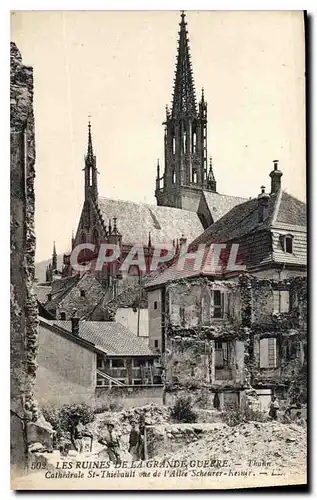 Ansichtskarte AK Thann Cathedrale St Thiebault vue de l'allee Scheurer Kesner