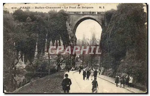 Ansichtskarte AK Paris Buttes Chaumont le Pont de Briques M J