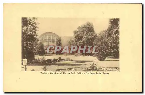 Ansichtskarte AK Torino Giardino di Piazza Carlo Felice e Stazione Porta Nuova