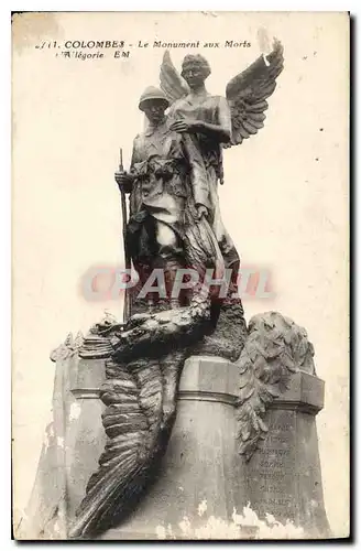 Cartes postales Colombes Le Monument aux Morts Allegorie EM