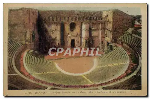 Cartes postales Orange Theatre Romain Le Grand Mur La Scene et les Gradins