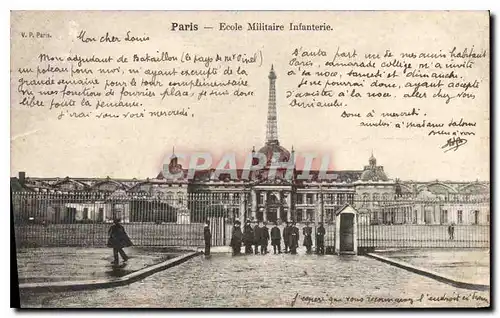 Cartes postales Paris Ecole Militaire Infanterie Militaria Tour Eiffel