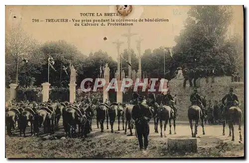 Ansichtskarte AK Toute la Bretagne Treguier Vue Prise Pendant la Ceremonie de Benediction du Calvaire du Protesta