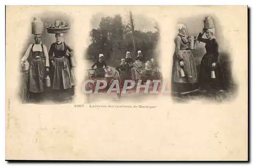 Cartes postales Laitieres des environs de Quimper Folklore TOP