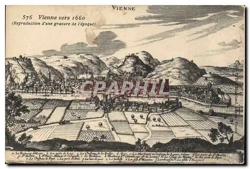 Cartes postales Vienne vers Reproduction d'une gravure de l'epoque