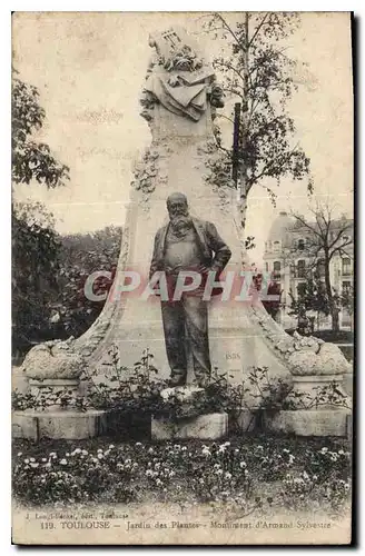 Cartes postales Toulouse Jardin des Plantes Monument d'Armand Sylvestre