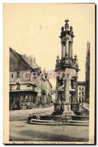 Cartes postales Autun La Fontaine Saint Lazare N D