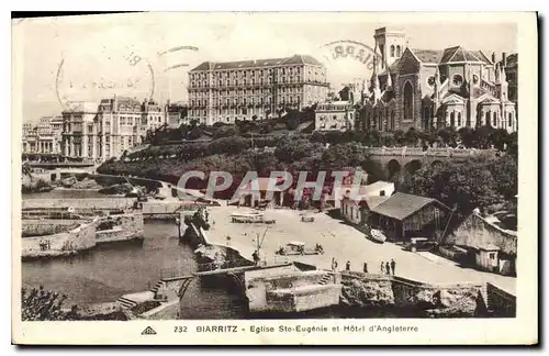 Ansichtskarte AK Biarritz Eglise Ste Eugenie et Hotel d'Angleterre