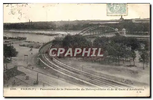 Ansichtskarte AK Paris Panorama de la Passerelle du Metropolitein et de la Gare d'Austerlitz