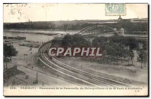 Cartes postales Paris Panorama de la Passerelle du Metropolitein et de la Gare d'Austerlitz