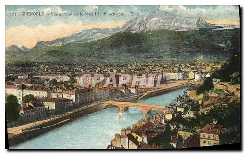 Cartes postales Grenoble vue Generale et le Massif du Moucherotte