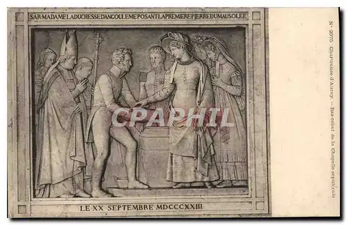 Cartes postales Sar Madame la Duchesse d'Ancouleme posant la Premiere Pierre du mausolee