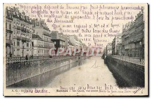 Cartes postales Rennes Les Quais vue amont