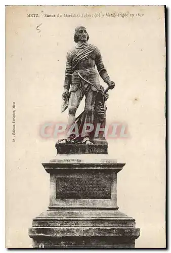 Cartes postales Metz Statue du Marechal Fabert Ne a Metz