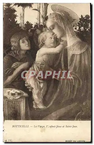 Ansichtskarte AK Botticelli La Vierge l'Infant Jesus et Saint Jean