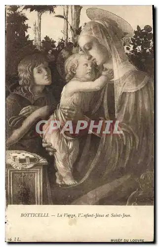 Cartes postales Botticelli La Vierge l'Infant Jesus et Saint Jean