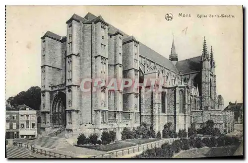 Cartes postales Mons Eglise Sainte Waudru