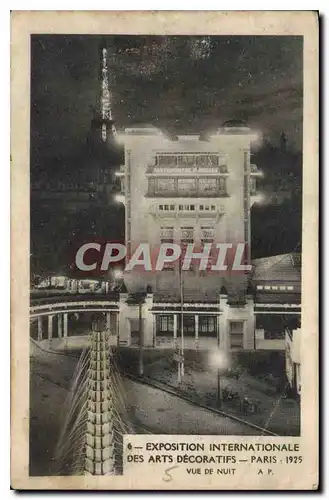 Cartes postales Exposition Internationale des Arts Decoratifs Paris 1925 Vue de Nuit Tour Eiffel