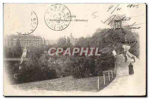 Cartes postales Paris Buttes Chanmont Belvedere