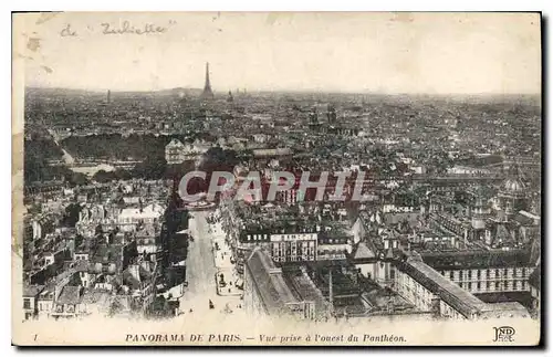 Ansichtskarte AK Panorama de Paris vue prise a l'Ouest du Pantheon