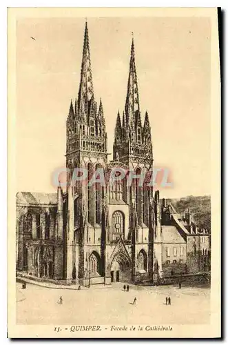 Cartes postales Quimper Farade de la Chathedrale