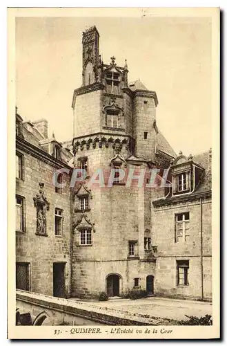 Cartes postales Quimper L'Eveche vu de la Cour