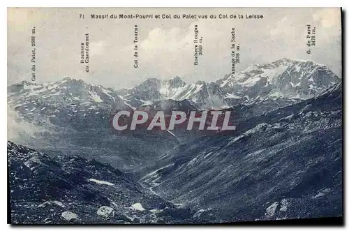 Cartes postales Massif du Mont Pourri et Col du Palet vus do Col de la Leisse